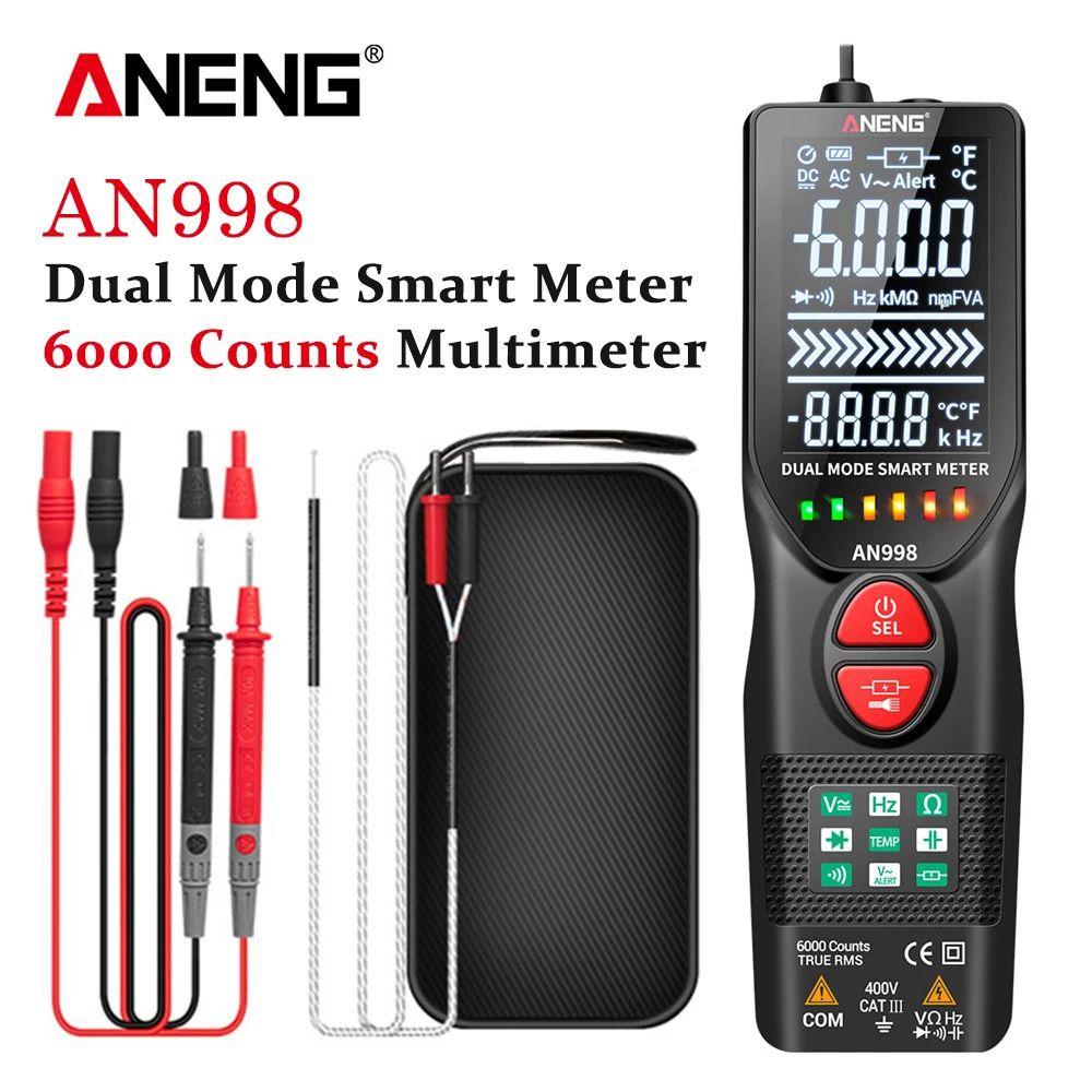 Solighter Digital Smart Multimeter ANENG AN998 Auto Ranging AC/DC Voltmeter Temp Ohm Hz Alat Detektor Digital Profesional Meter