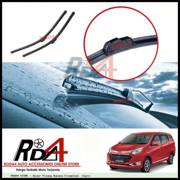 Wiper Mobil Sigra 20 16 Frameless Banana 1 Set 2 Pcs