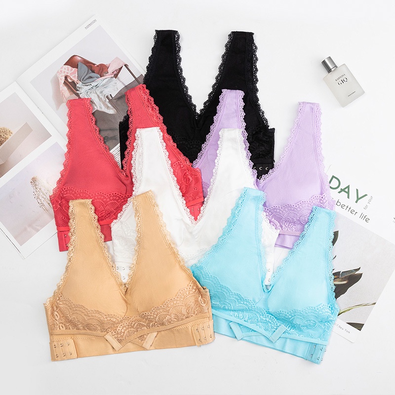 ❀ Chingu ❀ PW150 COD Bra Wanita Kait Depan Size M-XXXL Tanpa Kawat Nyaman With Cup Import Surabaya