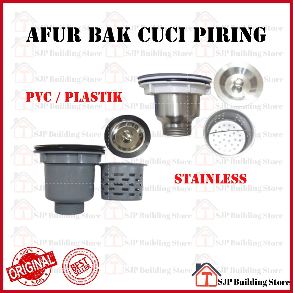 [COD] Afur Saringan Bak Cuci Piring Dapur l Pembuangan Air Sink Stainless dan PVC