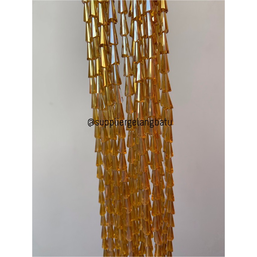 kristal terompet 12 x 8mm yellow champagne crystal kuning ab PAGODA