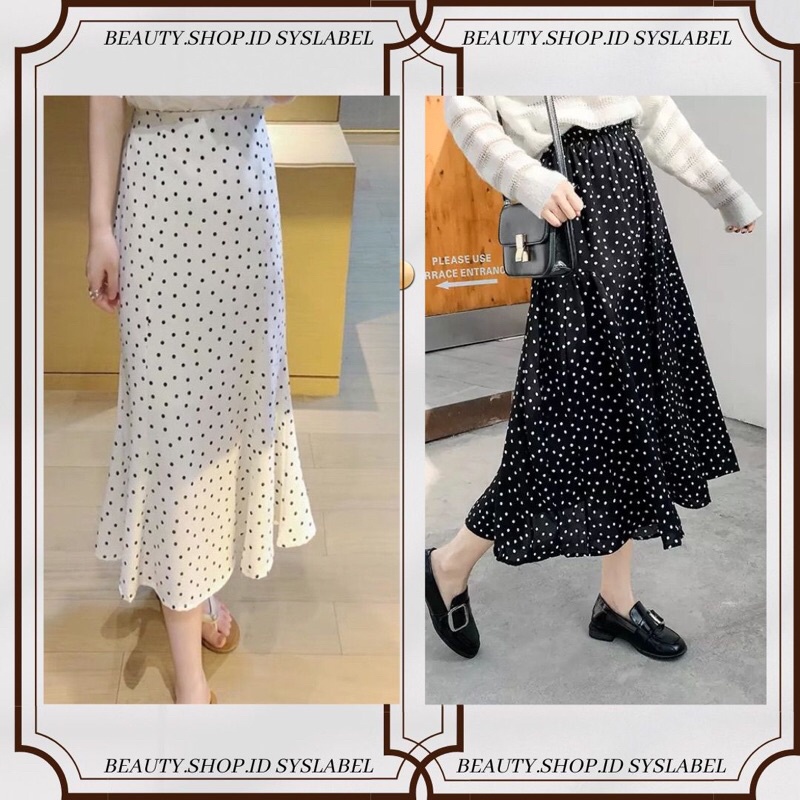 [COD] Ayana Skirt Polka - Rok Panjang Polka Dot Korea - Rok Wanita