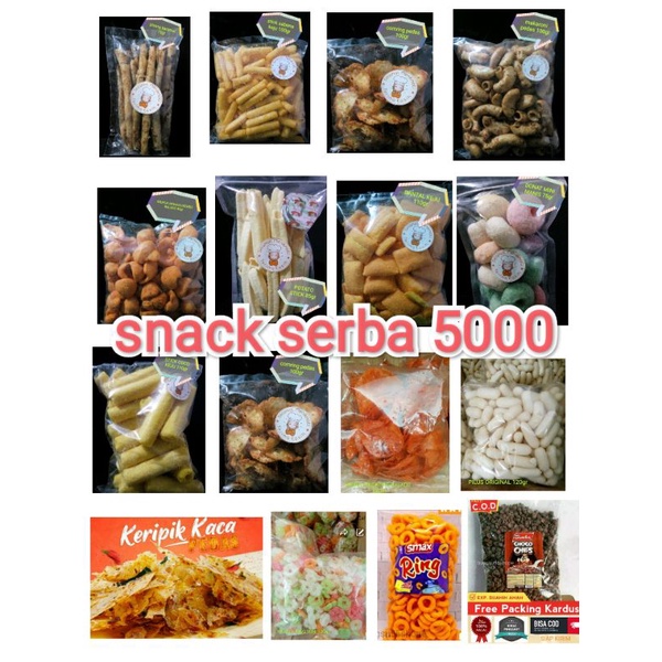 Snack Cemilan Snack Kemasan Snack jajanan kering Snack Kriuk Makanan Ringan Serba 5000