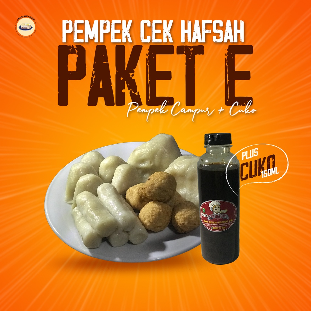 Pempek palembang asli frozen / empek empek palembang asli Cek Hafsah PAKET E (pempek mix isi 10+Cuko)