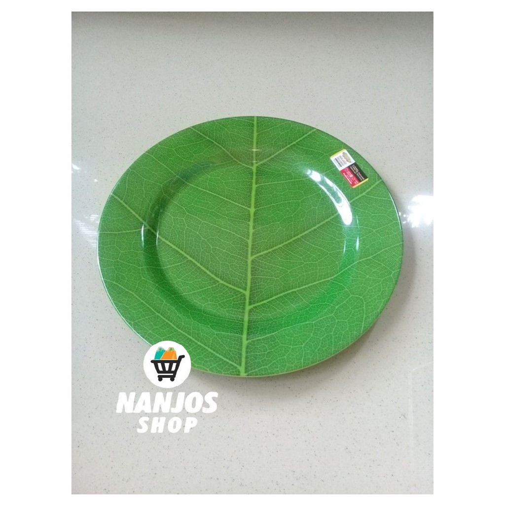 Golden Dragon Piring Makan Nasi Mie Melamin Motif Daun 8 Inci P0208D