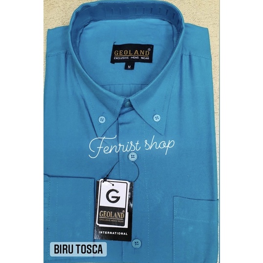 Kemeja Pria Panjang Formal Reguler Geoland Biru Tosca