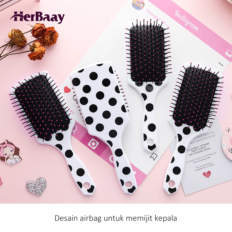 Serbagrosirmurah NSJ New Motif Sisir Jumbo Anti Rontok Hair Style Comb Rambut Wanita