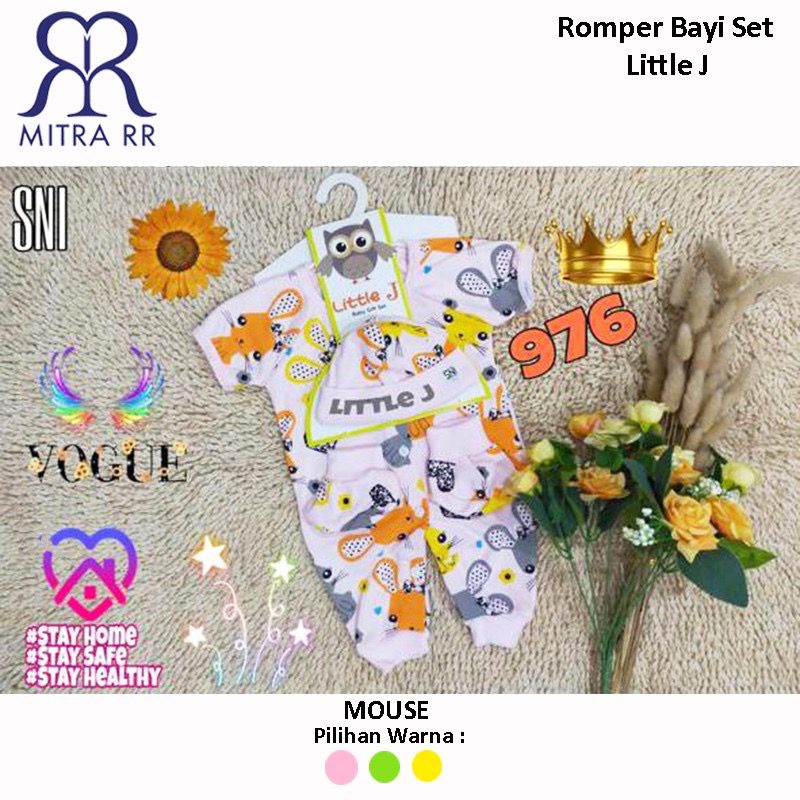 Romper Bayi Setelan Set ( Romper+ Topi+ Kaos kaki ) Jumper Karakter Newborn Gift 0-6M