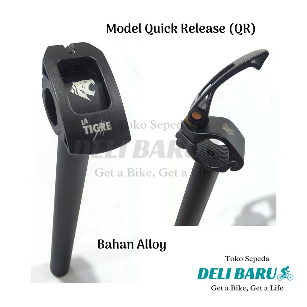 LA TIGRE Tiang dudukan Stang Alloy Stem Quick Release QR sepeda lipat, minion