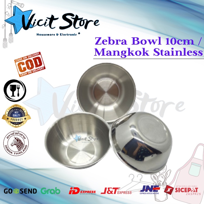 Zebra Stainless Bowl 10Cm (SUS 304) Mangkok Minimalis ZEB-124110