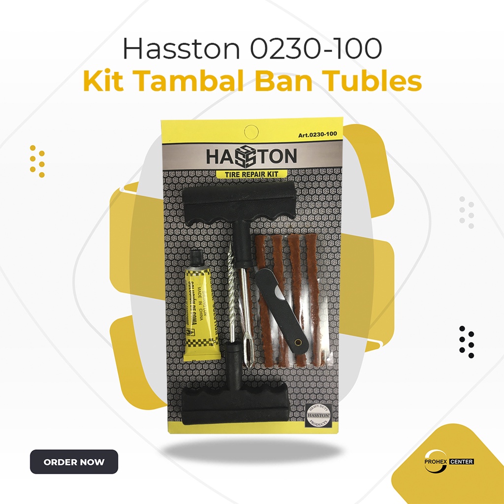 Alat Tambal Ban Tubles Set Tubeless Ban Bocor Motor Mobil - HASSTON PROHEX