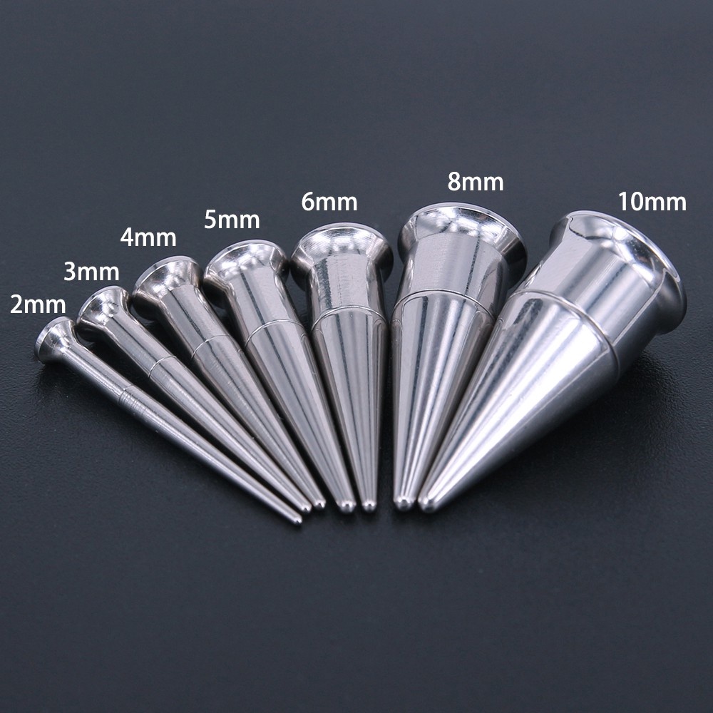 1 Set Pelebar Tindikan Telinga Bahan Stainless Steel Warna Silver