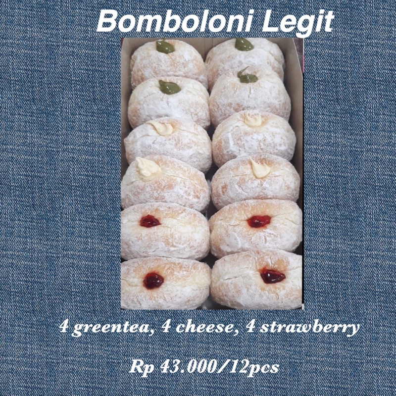 Bomboloni Legit 4 cheese, 4 greentea, 4 strawberry