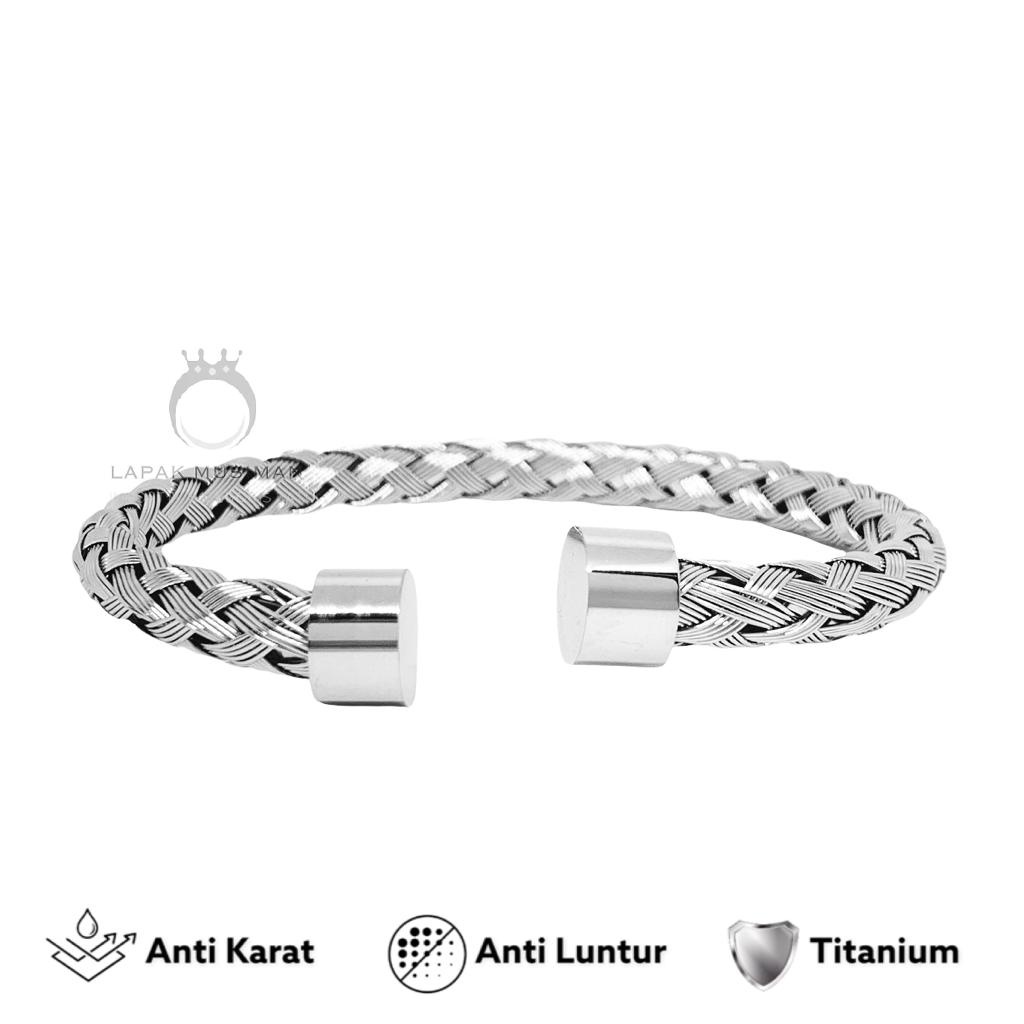 [Bayar di Tempat] Gelang Pria Titanium Anti Karat Gelang Titanium