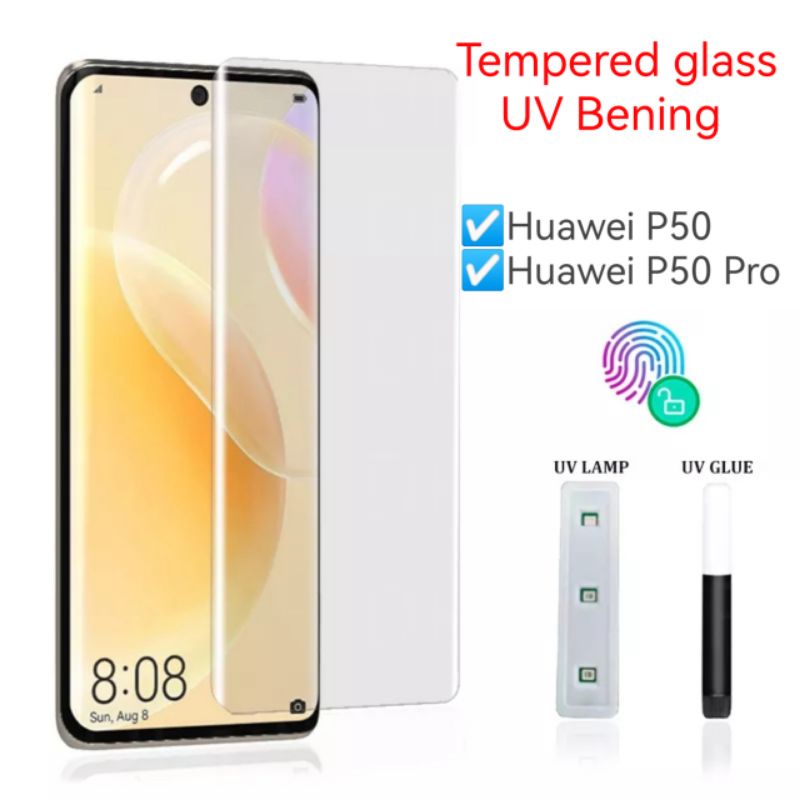 Tempered glass UV Huawei P50 P50pro pro Antigores Screen Guard protector TG Bening Pelindung Layar handphone