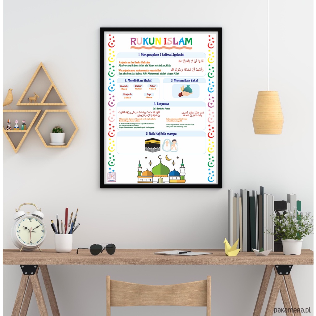 Jual Poster Edukasi Anak Dan Balita Mengenal Rukun Islam | Shopee Indonesia