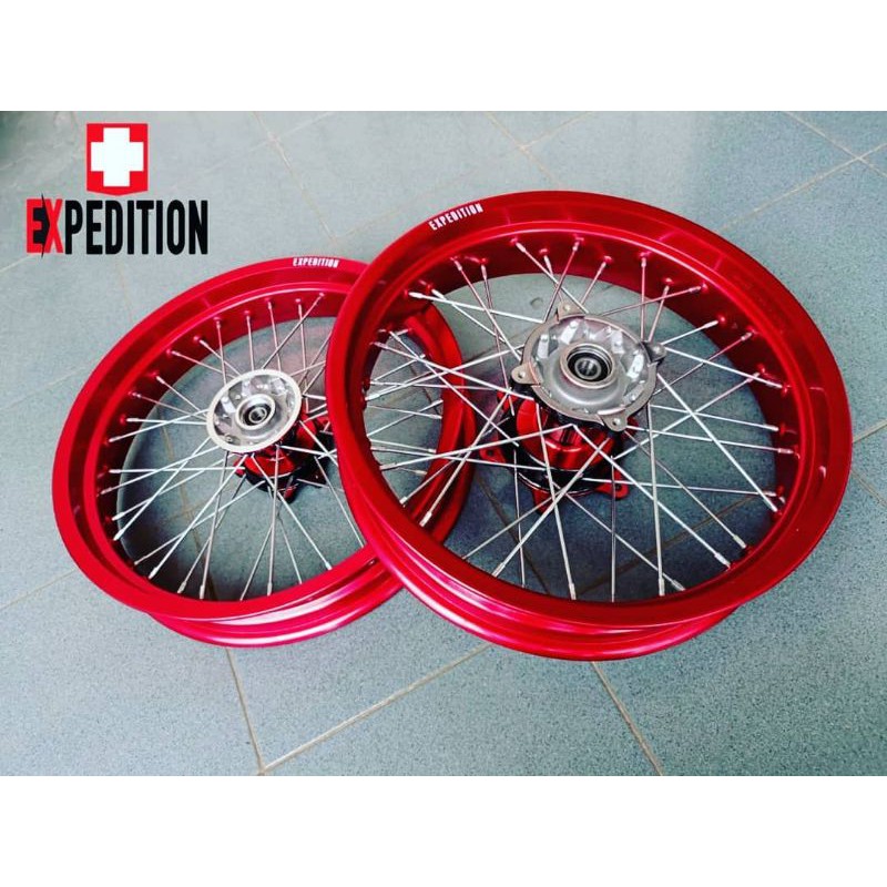 velg set tromol crf 150 L Supermoto merah
