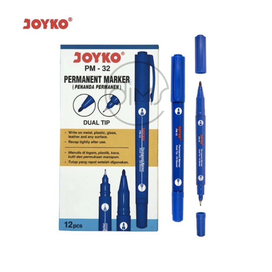 

Permanent Marker Spidol Permanen Joyko PM-32 Dual Tip
