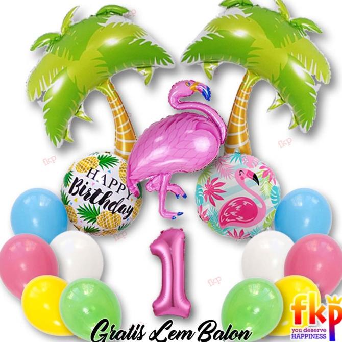 Paket Dekorasi Flamingo Simpel / Paket Dekor Ulang Tahun Flaminggo