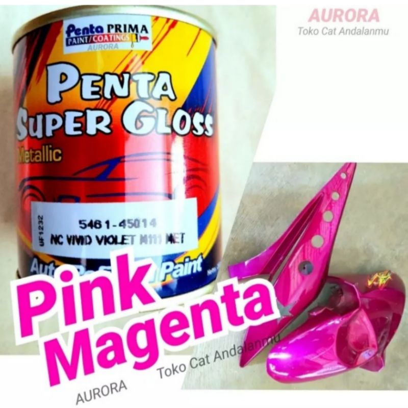 Cat Penta Super Gloss NC Vivid Violet Metalik 200ml Pink Magenta Metalik Merah Muda Cat Otomotif Mob