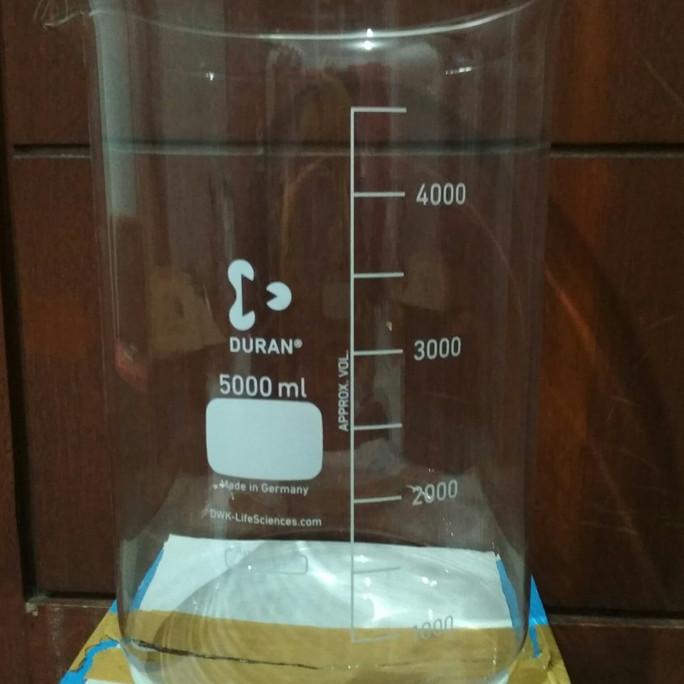 Beaker Glass 5000 Ml Duran Low Form Gelas Kimia Kaca Kapasitas 5 L