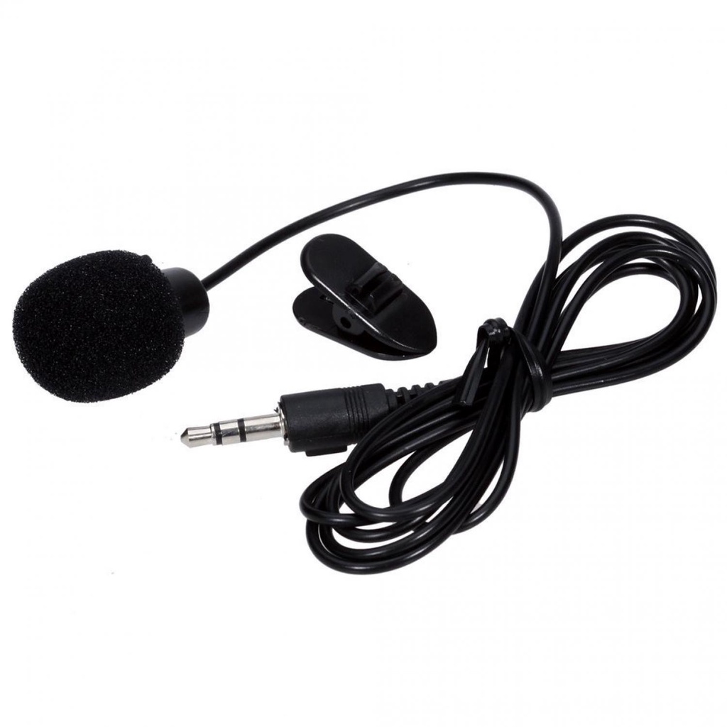 3.5mm Microphone with Clip Smartphone Laptop Tablet / Microphone Bluetooth Vlog Clip On / Mikrofon Mic With Clip On Audio Splitter Cocok Untuk Vlogger Youtuber Smule / Mic Karaoke Suara Bagus Jernih / Microphone Kabel Panjang Hp Smartphone Murah