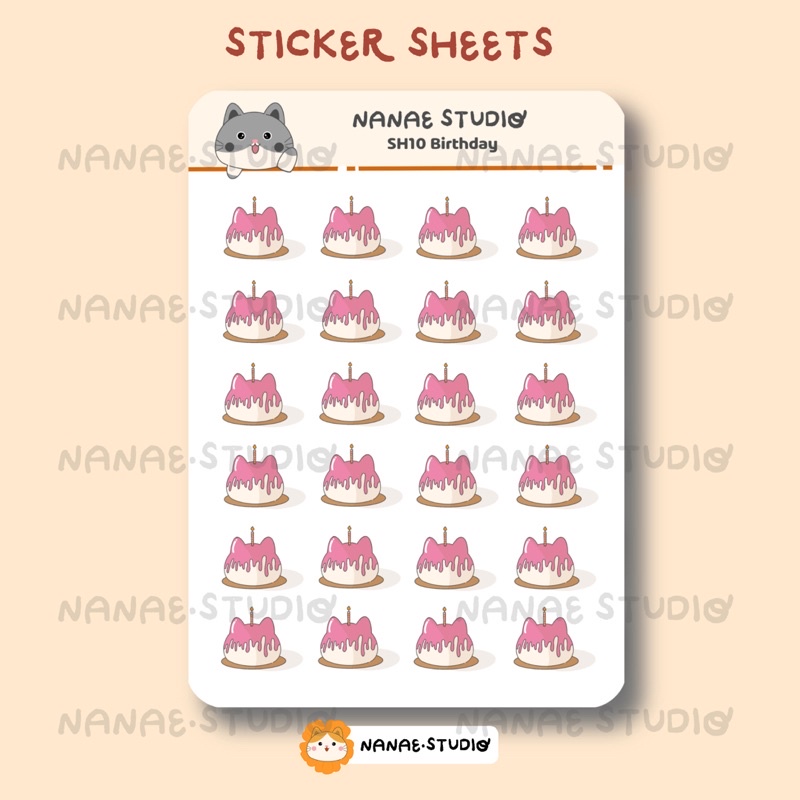 

Sticker Sheets - Birthday SH10 | Waterproof | Nanae.studio