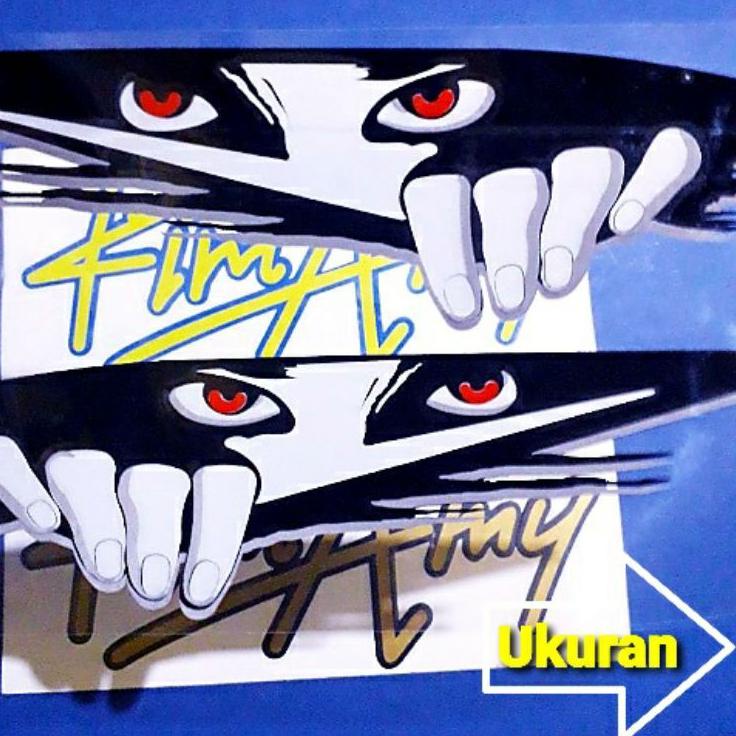 Harga Murah.. Cutting Sticker 3D Ngintip 1 Lembar (2 Pcs) | Sticker Laptop, Helm, Motor, Mobil, Truc