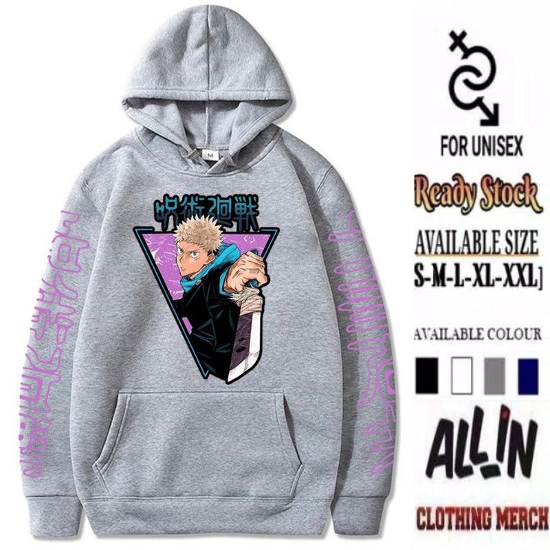 HOODIE ANIME JEPANG JUJUTSU KAISEN YUJI (ITADORI YUJI) COTTON FLEECE BERKUALITAS