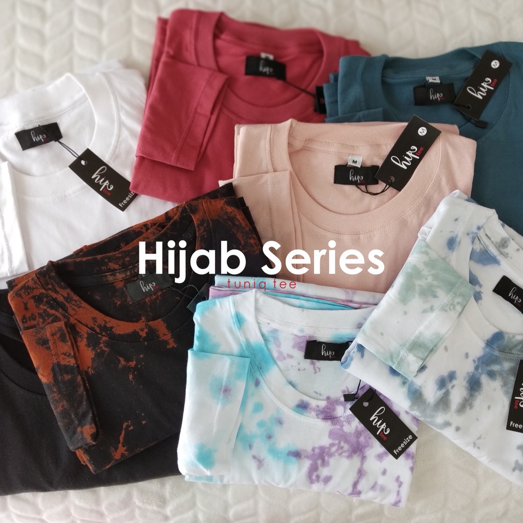 Kaos Tuniq Hijab Tie Dye Polos Lengan Panjang