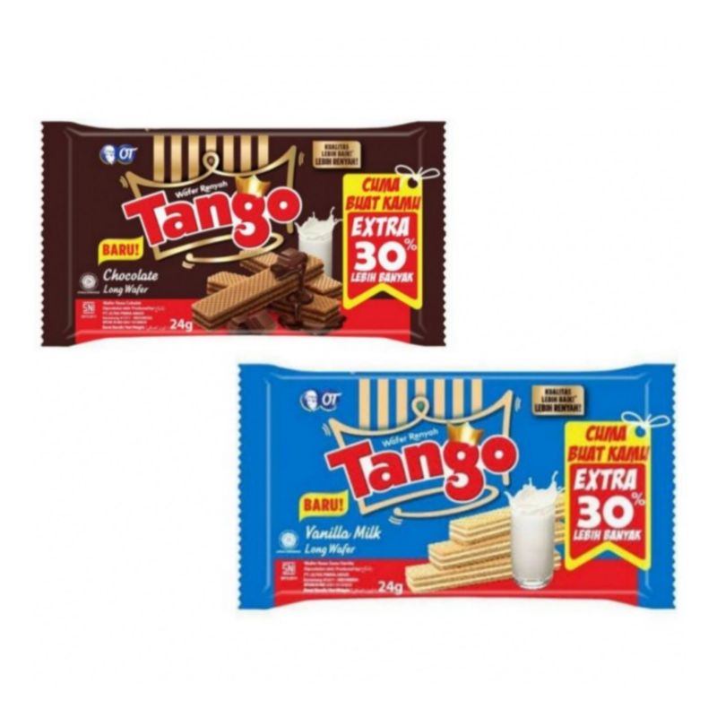 

Wafer Tango Coklat/Vanilla 24 gram (1 renceng isi 10 pcs)