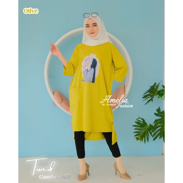 TUNIK COMBED OVER SIZE ORI AMELIA FASHION OOTD DEWASA TERBARU MODERN KEKINIAN