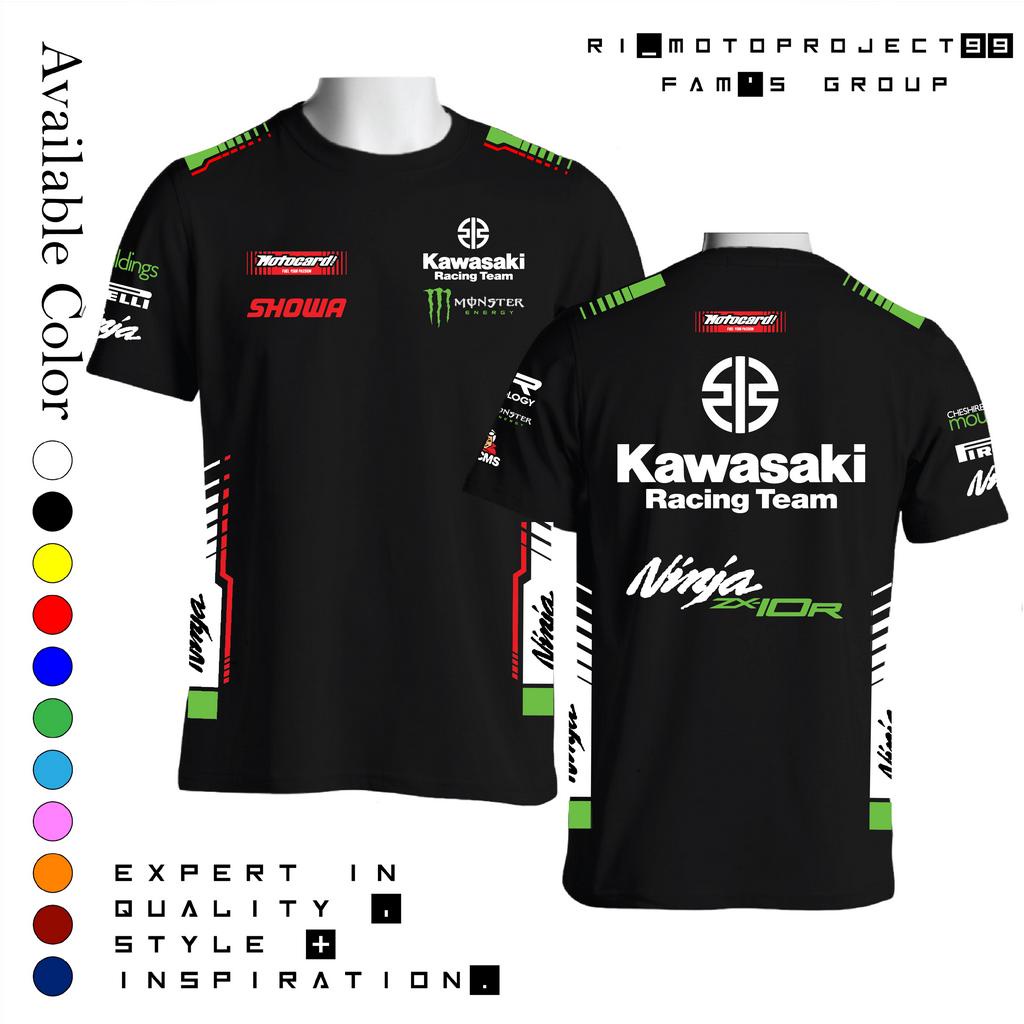 Tshrit Baju Kaos Team Official Fans Kawasaki Ninja ZX10rr 2023 WSBK Series Best Quality EUR/Bisa Cus