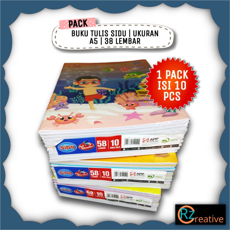 

[1 PACK = 10 PCS] Buku Tulis SIDU Ukuran A5 58 Lembar