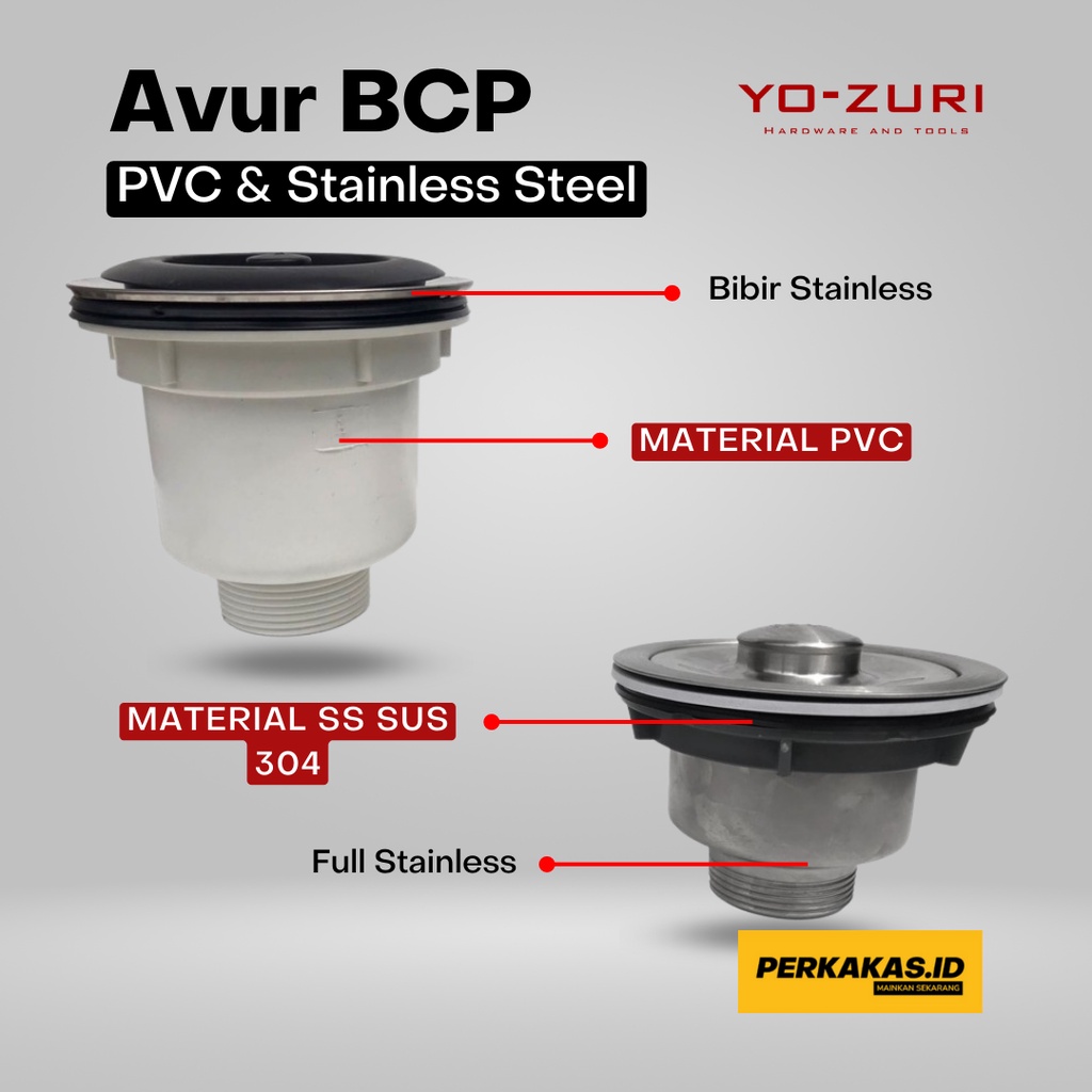 Avur Cuci Piring Full Stainless 304 Saringan Kitchen Sink