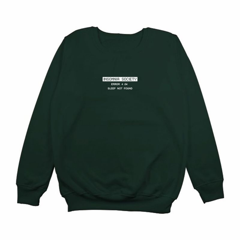 sweater crewneck insomnia society ijo botol