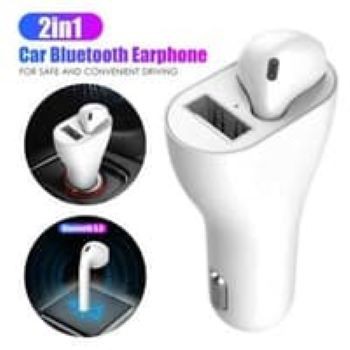 Car Charger Earphone bluetooth 2 in 1 in-Vehicle Wireless Headset