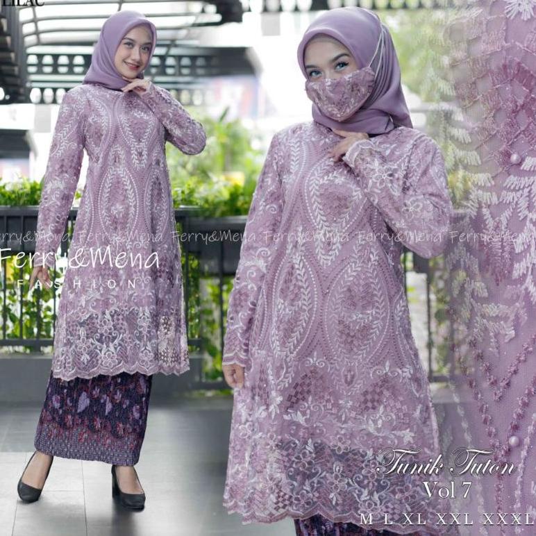 ➣ Set Kebaya Tunik Tile Brukat / Kebaya Brukat / Kebaya Modern / Kebaya Jumbo / Kebaya Brokat ❋