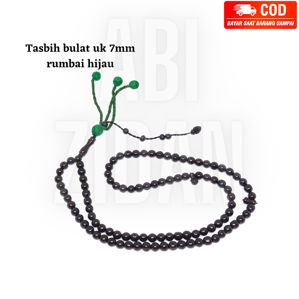 tasbih kokkah kaokah kaukah koka kaoka asli original model bulat rumbai hijau uk 7