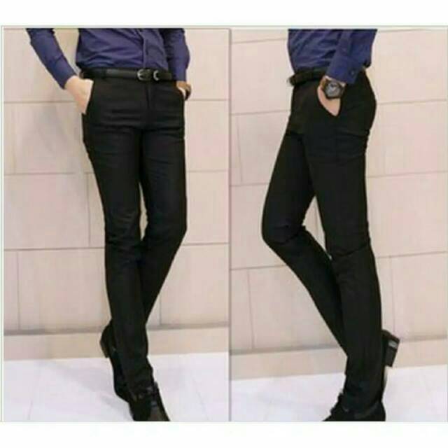 Celana panjang formal slimfit 27-38 l Celana kantor hitam l celana slimfit pria l celana cowok natal