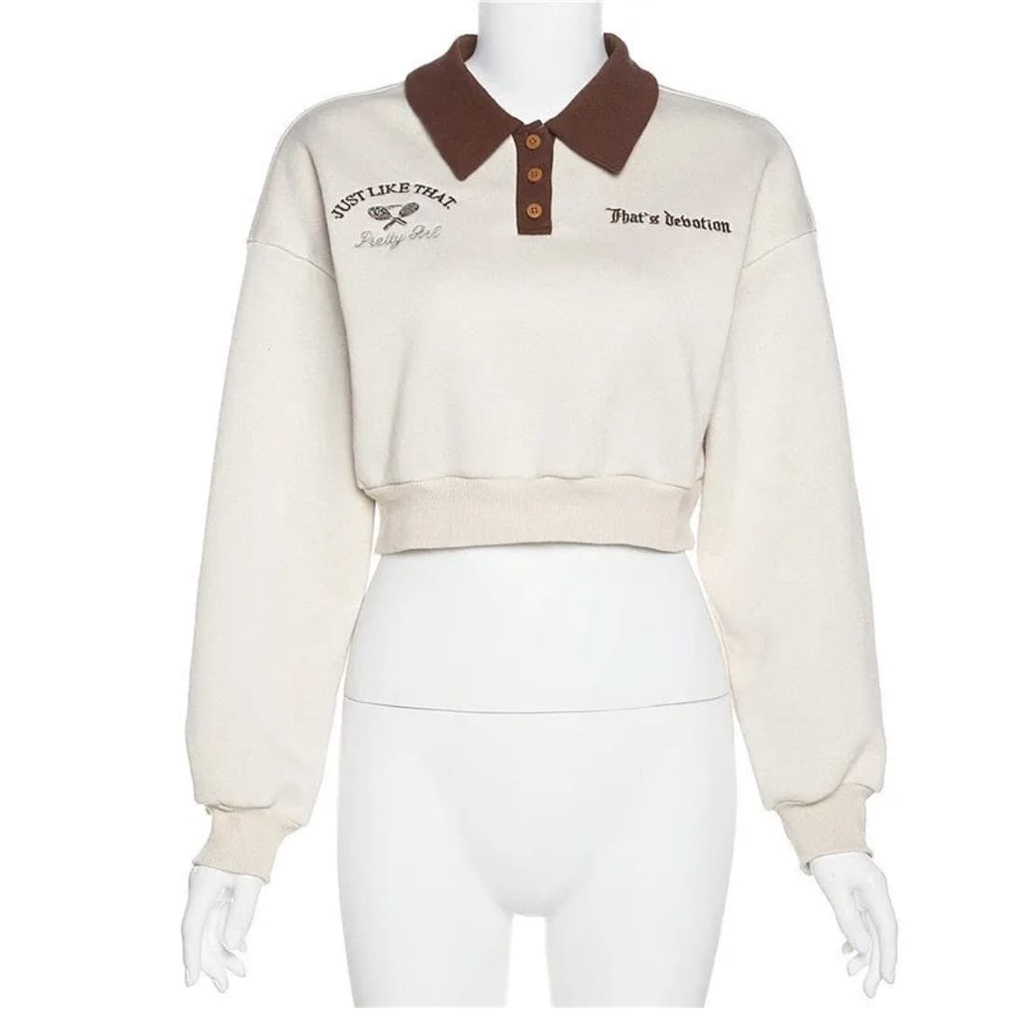 pakaian wanita / just like that croope sweater wanita / swetshirt sweater korean style