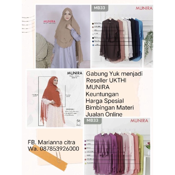 Khimar Instant MB 33 Bergo harian Ukthi munira
