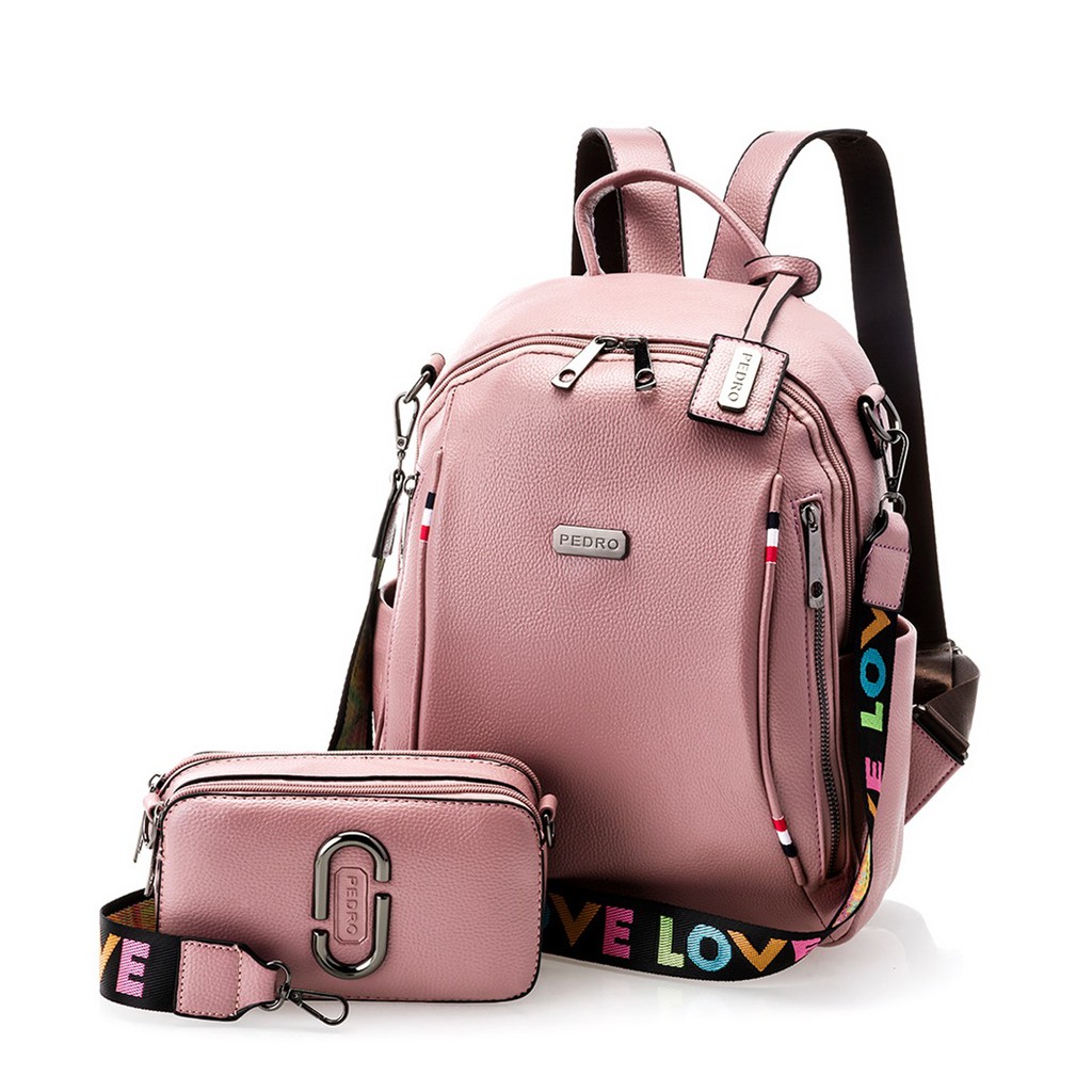 PEDRO #AB122 VANILLA 2IN1 / TAS RANSEL WANITA BACKPACK MULTIFUNGSI MURAH BATAM