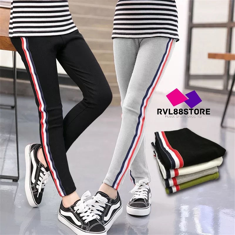 Legging Strip Anak usia 9 s.d 12th / Legging Anak Perempuan