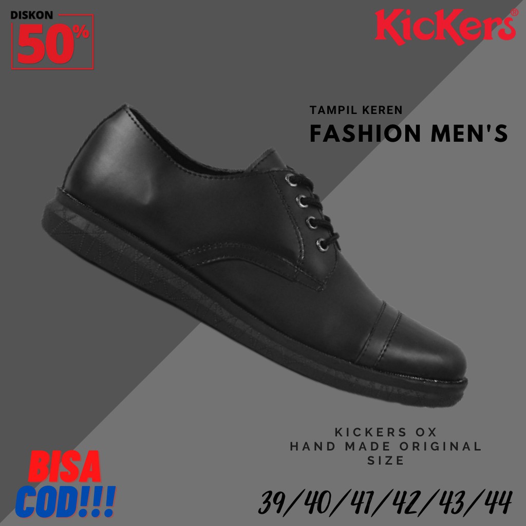 BAYAR DI TEMPAT Sepatu Pantopel Kerja Formal Casual Kikers Oxford Hitam