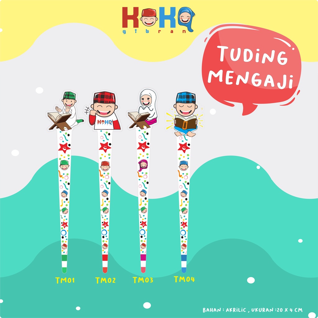 Tuding Mengaji Karakter / Alat Tunjuk Mengaji / Talam Mengaji / Tuding Custom Nama