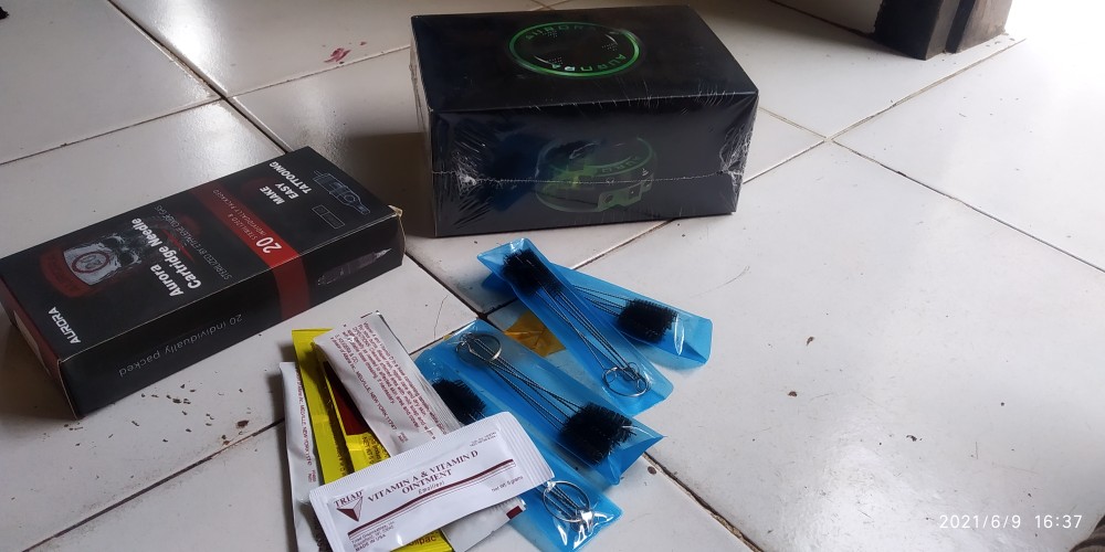 5pcs Sikat Pembersih Tato Sekali Pakai Bahan Stainless Steel