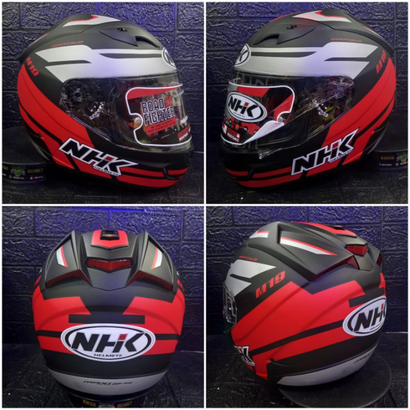 NHK HELM GP1000 MOTIF NEW M19 BLACK MATT RED NHK GP1000 ORIGINAL TERMURAH