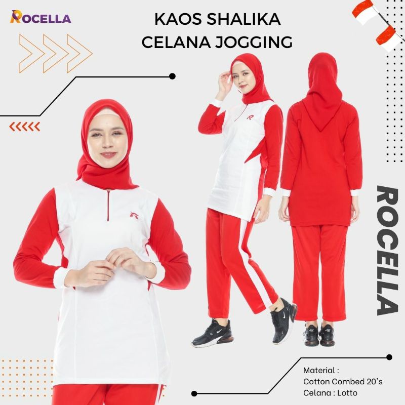 Setelan Baju Olahraga Couple Muslimah Lengan Panjang (edition spesial kemerdekaan)-4