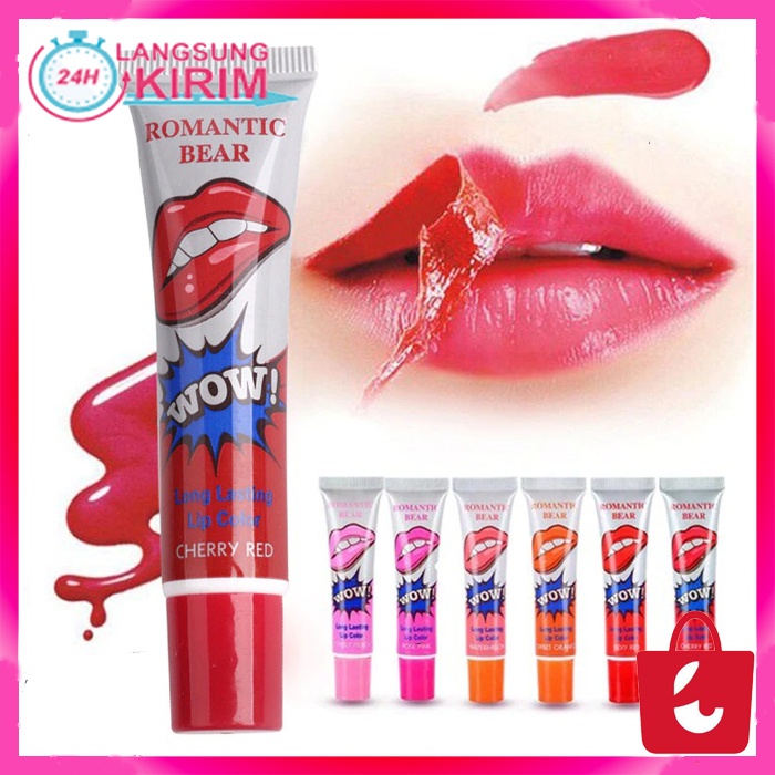 [100% Asli] Lip Tatto Bibir Monomola Romantic Bear Pemerah Bibir Taha lama Pria Wanita